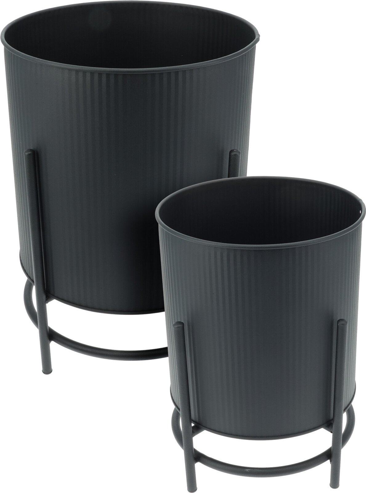 Kambarinis vazonas, ant kojelių, juodos sp., metalinis, 20 x 28 cm