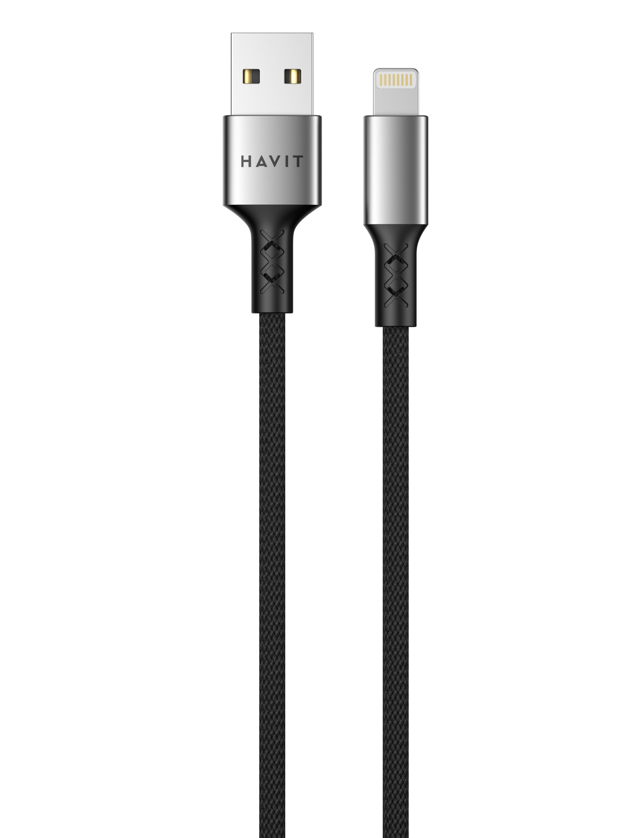 Įkrovimo laidas HAVIT 670, USB A - Lightning, 1m, sustiprintas