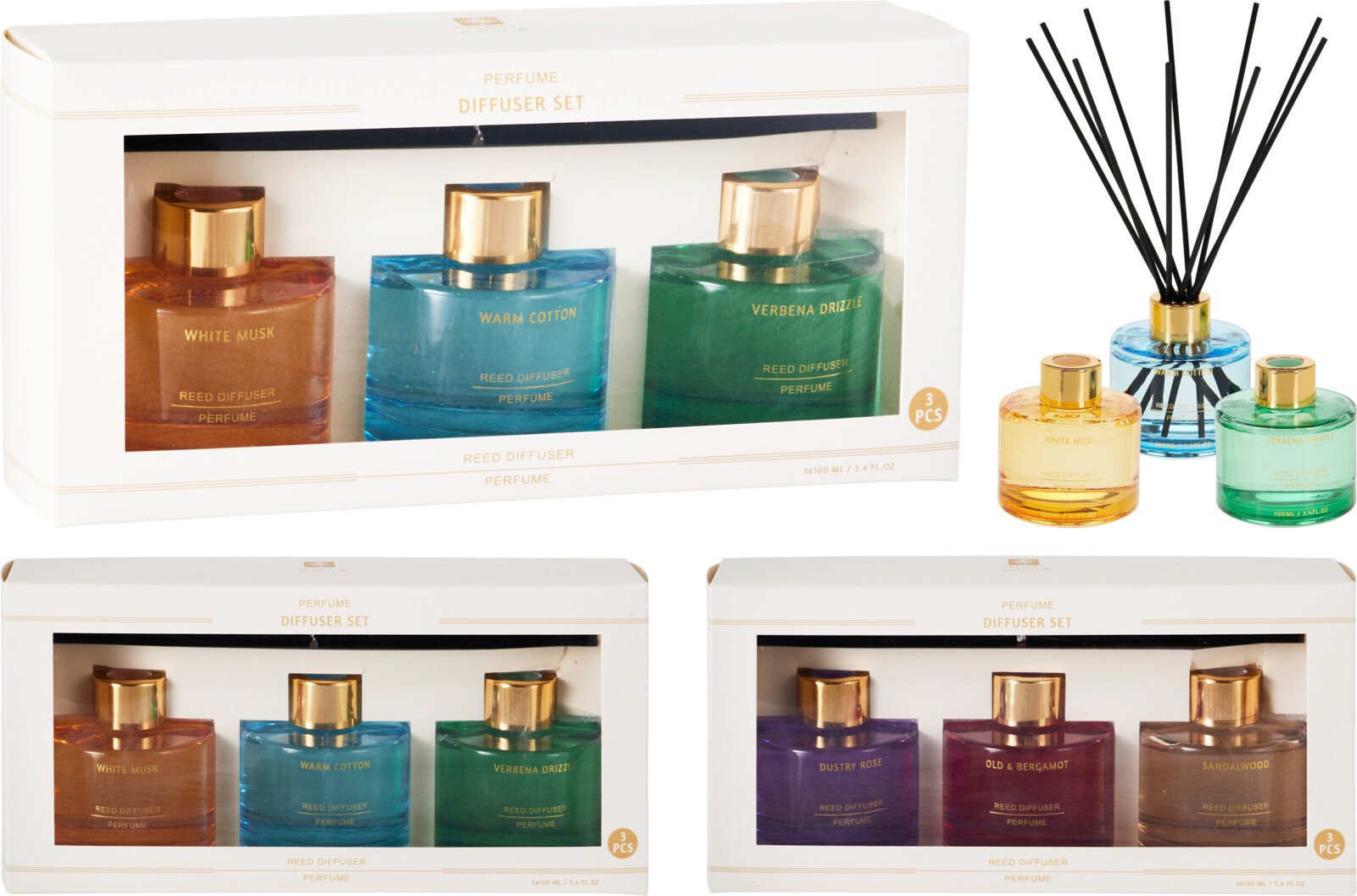 Namų kvapų rinkinys, 3 x 100 ml, 2 skirtingų kvapų rinkiniai