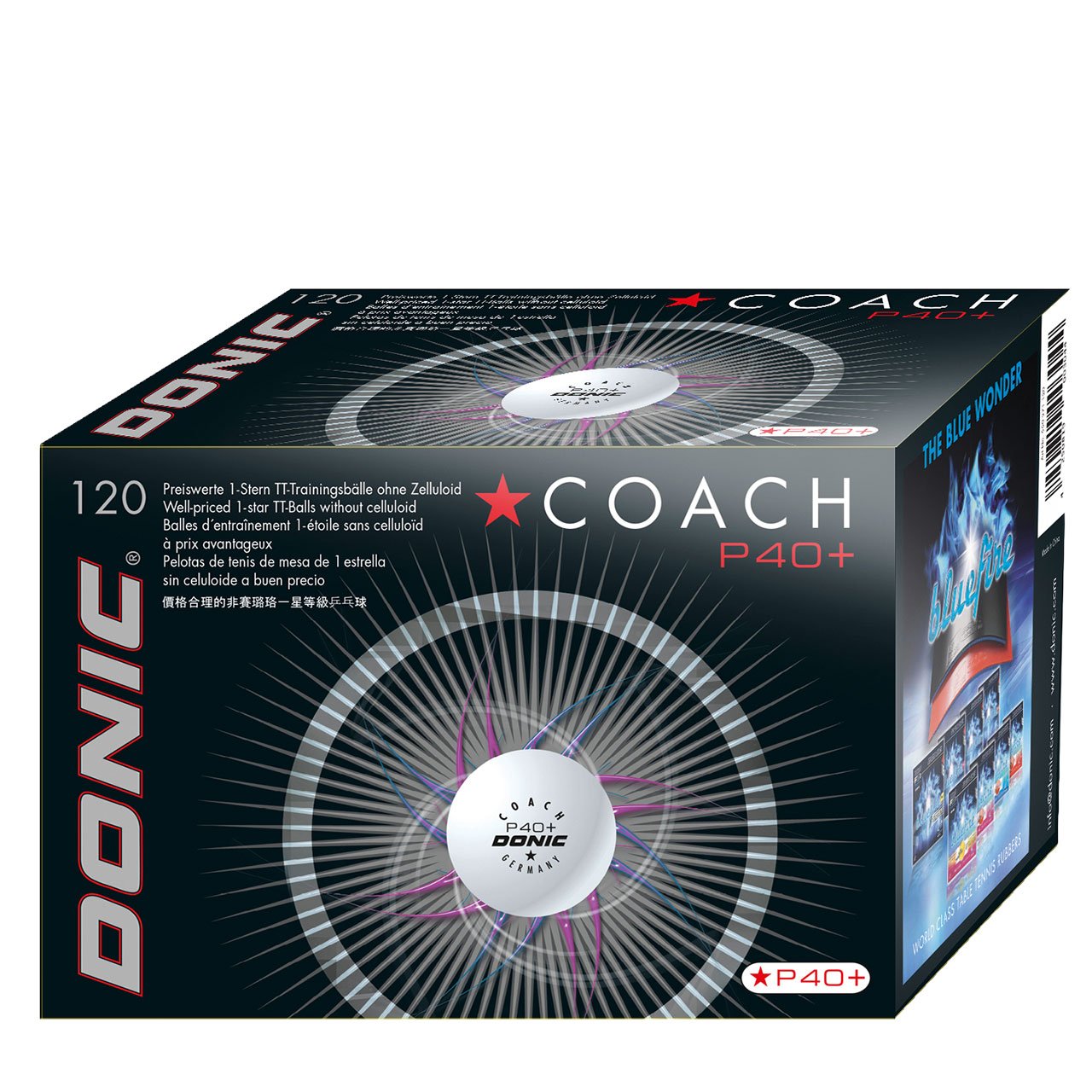 Stalo teniso kamuoliukai DONIC P40+ Coach, 120 vnt, white