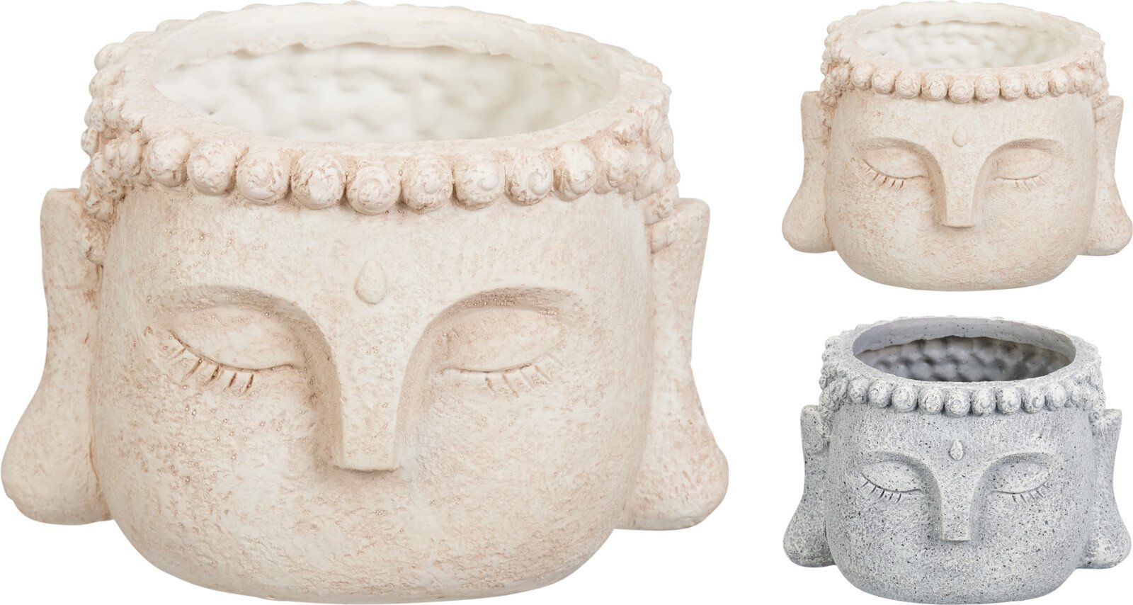 Kambarinis keraminis vazonas Buda, 2 skirtingų sp., 24 x 19,5 x 15,5 cm.