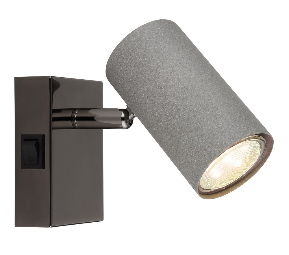 Kryptinis šviestuvas GLOBO Robby, GU10, 1 x 25W, 230V, pilkos sp., 70x100x120 mm