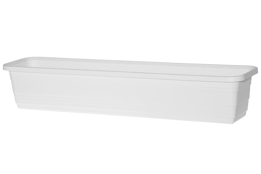 Plastikinis lauko vazonas 4Living Bona, baltos sp., 60 x 18 x 14,5 cm.