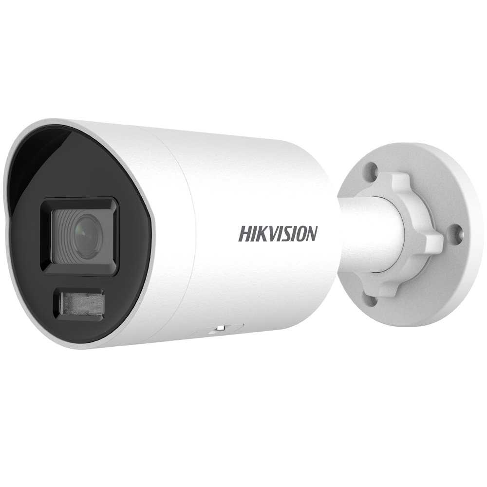 Išmanioji lauko kamera HIKVISION DS-2CD2046G2H-IU, objektyvas 2,8 mm, kryptinė vaizdo stebėjimo kamera, 4 MP, 40 m IR, IP67, palaiko microSD iki 256 GB, baltos sp.