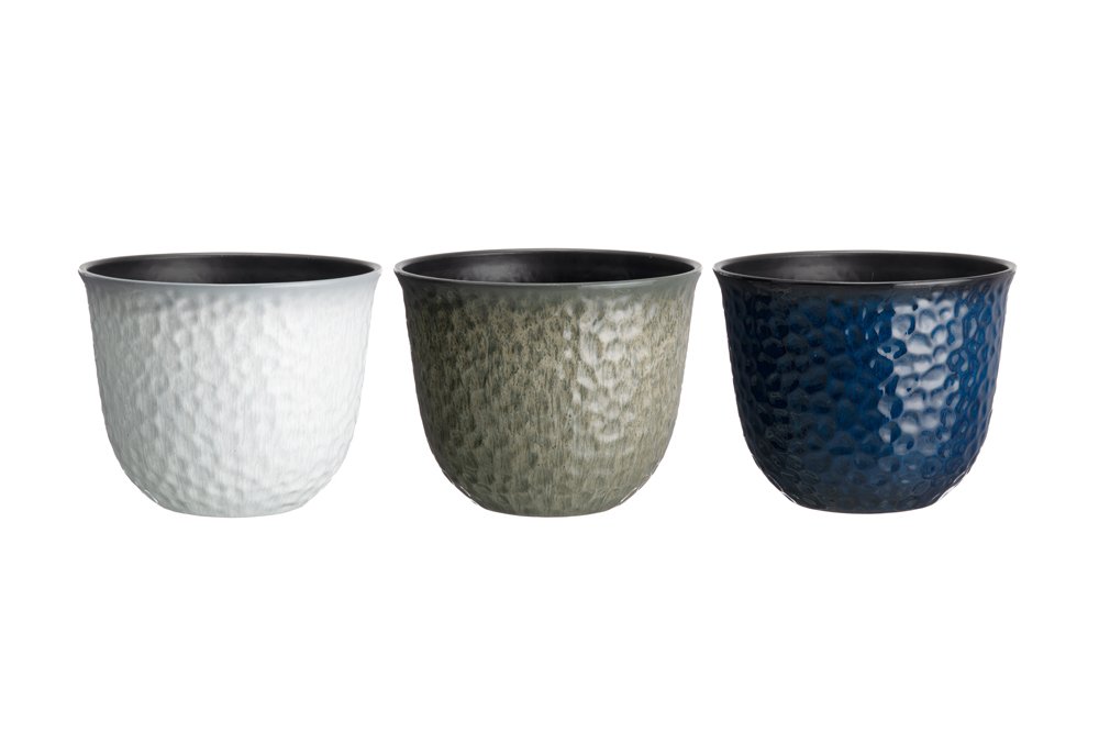 Plastikinis lauko vazonas 4Living Kenno, baltos sp., 30 x 30 x 24 cm.