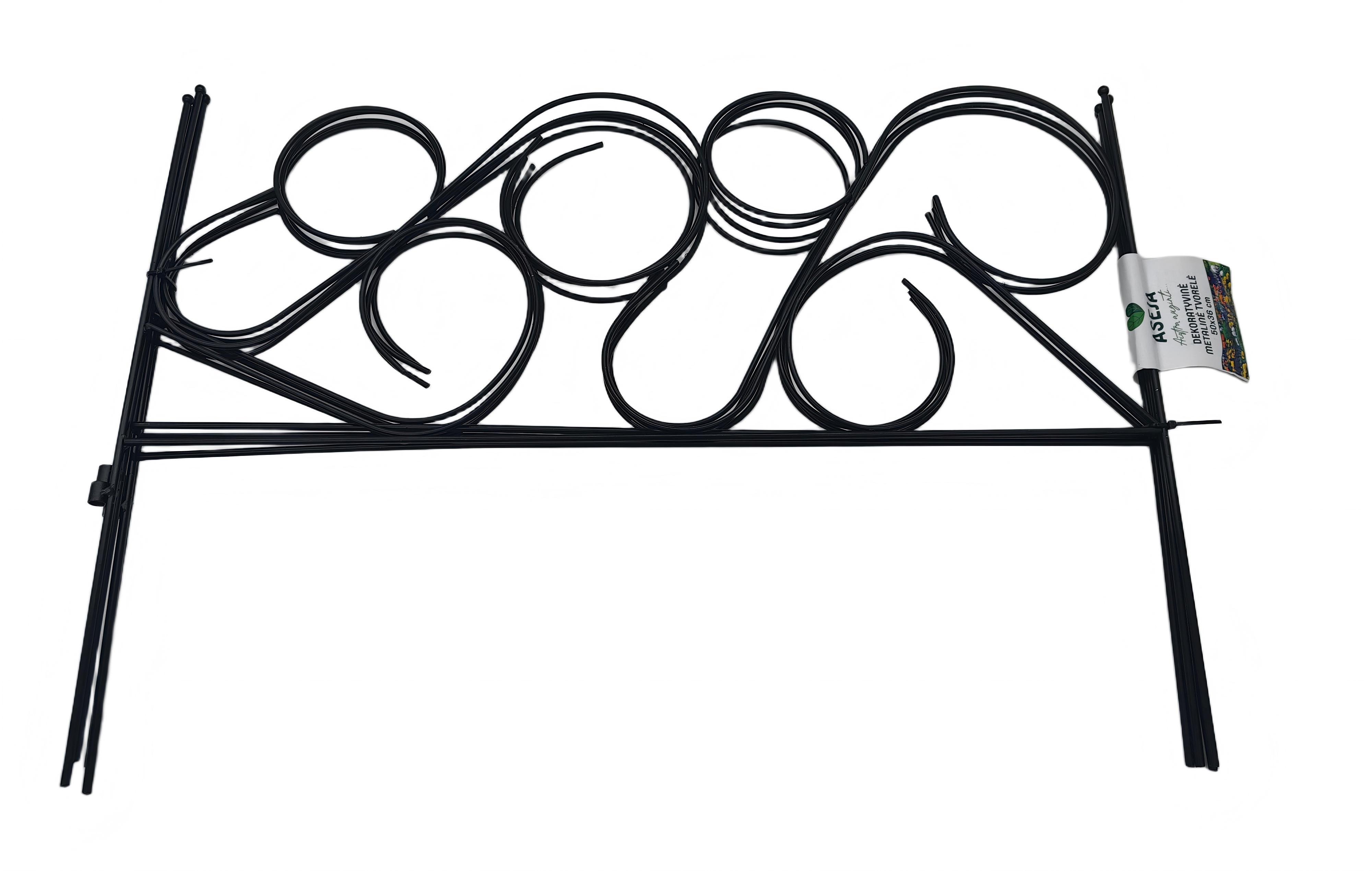Dekoratyvinė metalinė tvorelė ASEJA, spl. juoda, 500x360 mm, 4 vnt., 200001