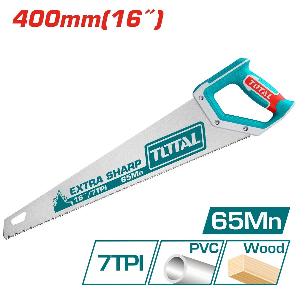 Pjūklas TOTAL, medienai, 0,9 mm, 7TPI, 400 mm, THT55400