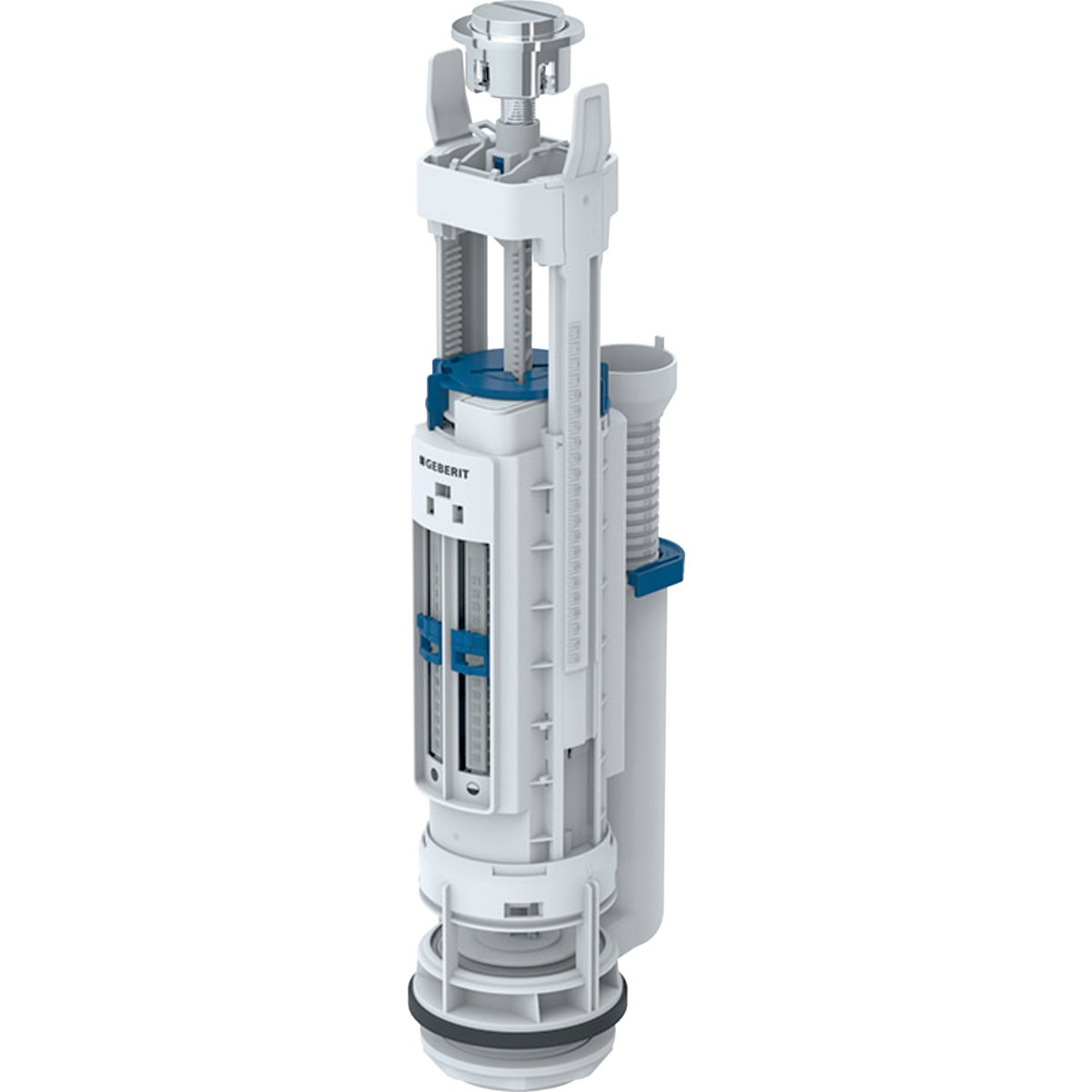 Vandens nuleidimo mechanizmas GEBERIT 290, vožtuvas d40, dviejų kiekių nuleidimo funkcija: chrome / blizgus, 282.303.21.2