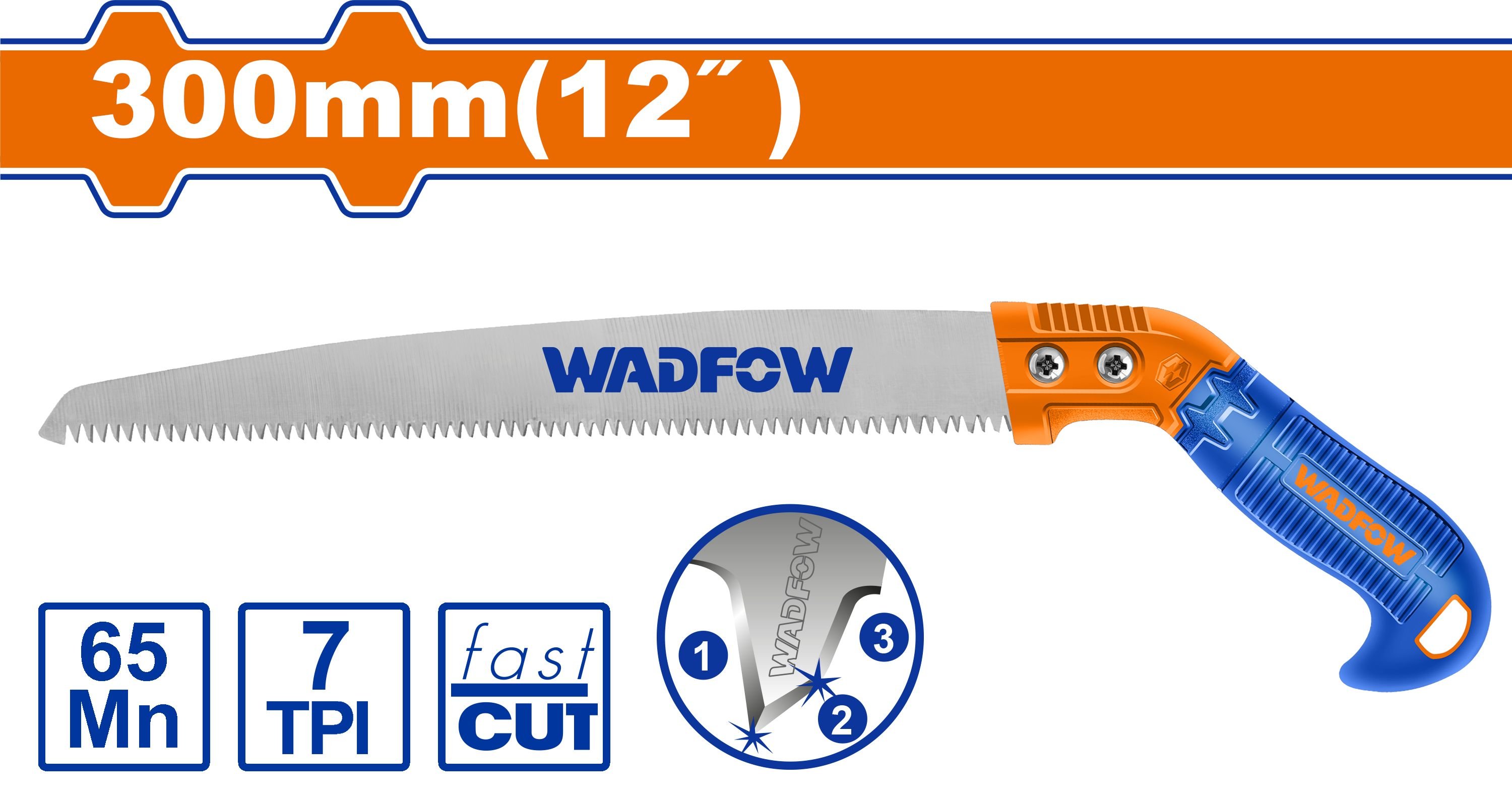Sodo pjūklas WADFOW WHW5G12, trigubo galandinimo, 7TPI, 270 mm