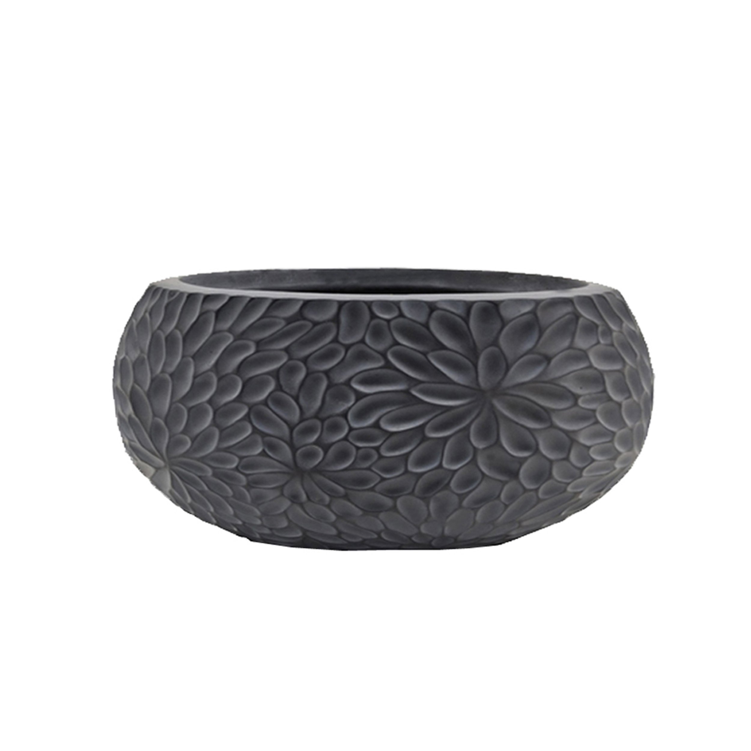 Keraminis lauko vazonas Lunaro III, pilkos sp., 55 x 55 x 26 cm.