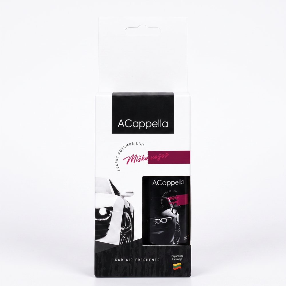 Automobilių oro gaiviklis ACAPPELLA Miško uoga, purškiamas 50 ml, plius kartoninis pakabukas