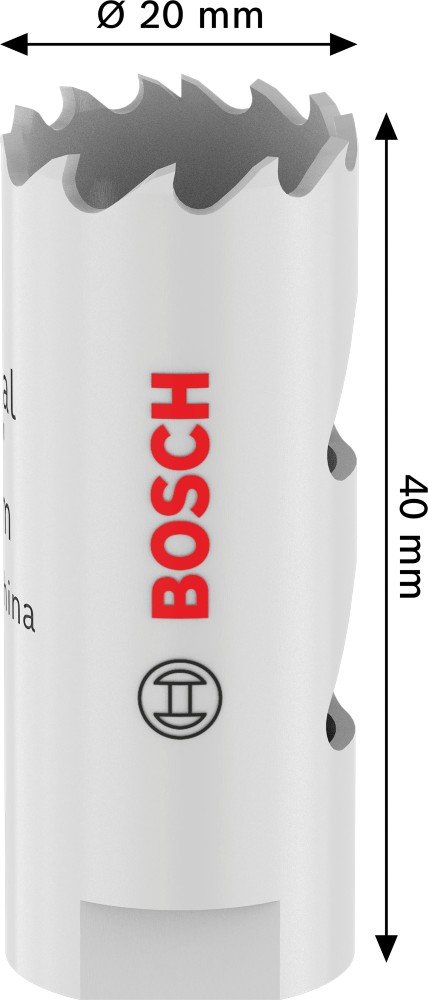 Grąžtas-karūna BOSCH HSS - Bi-metal, standartiniam adapteriui, 20 mm