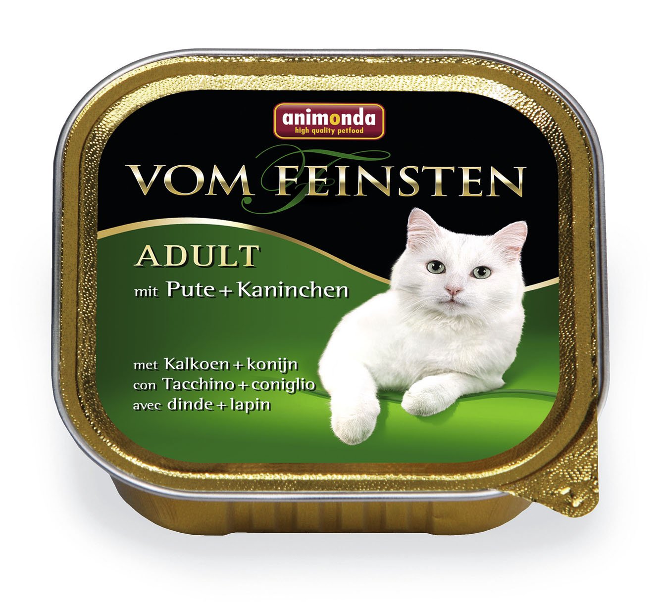 Konservuotas kačių ėdalas VOM FEINSTEN Classic, kalakutiena+triušiena 100g