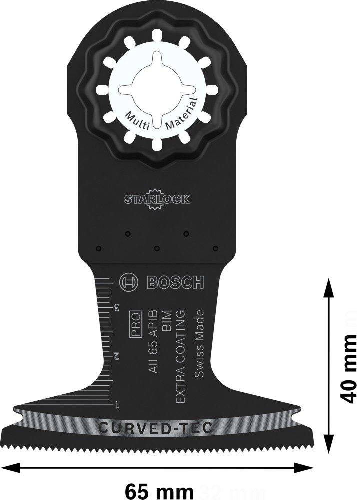 Daugiafunkcinio įrankio pjūklelis BOSCH, AII 65 APB Starlock, 40 x 65 mm, medienai, metalui