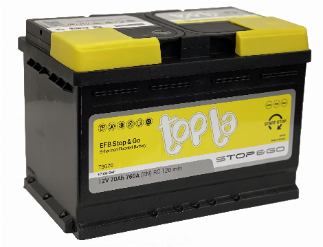 Akumuliatorius TOPLA EFB STOP & GO 12 V, 70 Ah, 760 A, EN760A