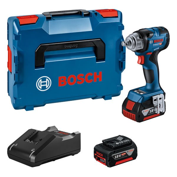 Akumuliatorinis veržliasukis BOSCH Professional GDS 18V-330 HC, 18 V, komplekte 2 x 5,0 Ah akumuliatoriai ir kroviklis, lagaminas, 06019L5003