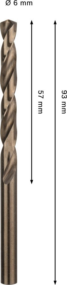 Grąžtas metalui BOSCH HSS-Co, DIN 338, 6 × 57 × 93 mm