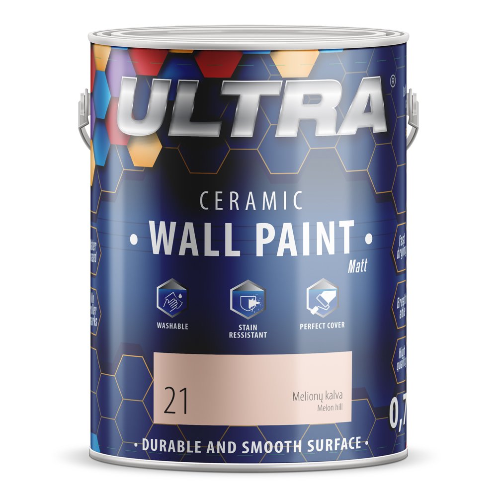 Interjero dažai ULTRA Ceramic, 0,7 l, Melionų kalva sp. (21)