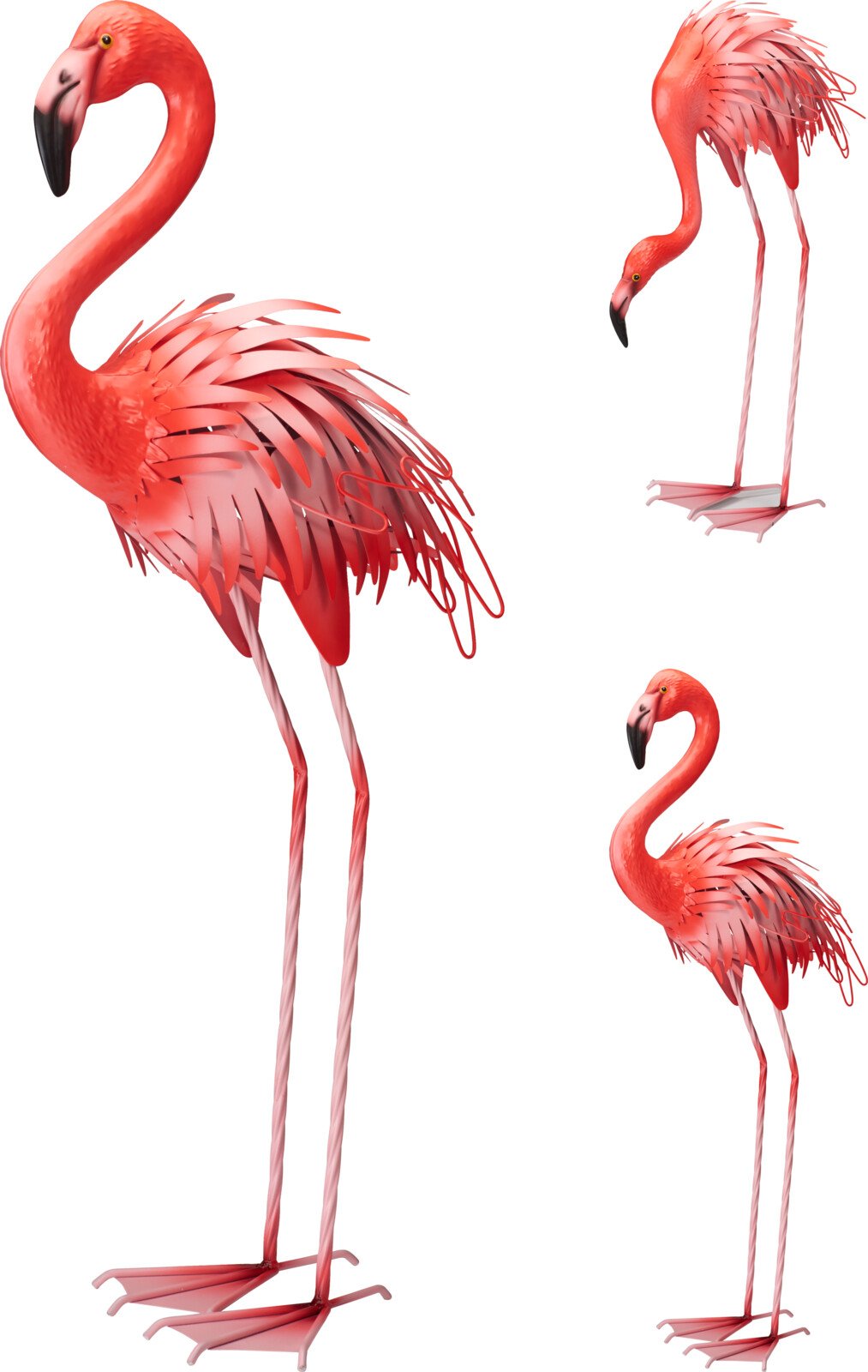 Sodo dekoracija FLAMINGAS, metalinis, 38 x 26 x 91 cm