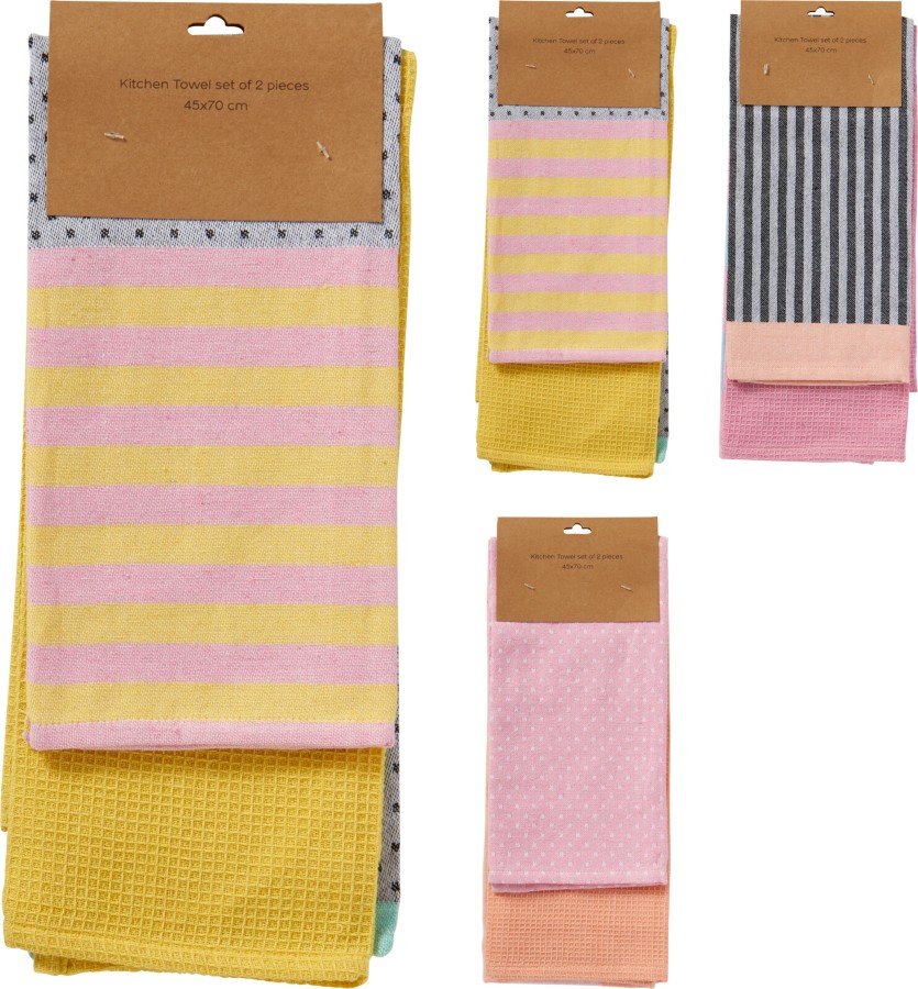 Virtuvinių rankšluosčių rinkinys, 2 vnt., 3-jų skirtingų dizainų 