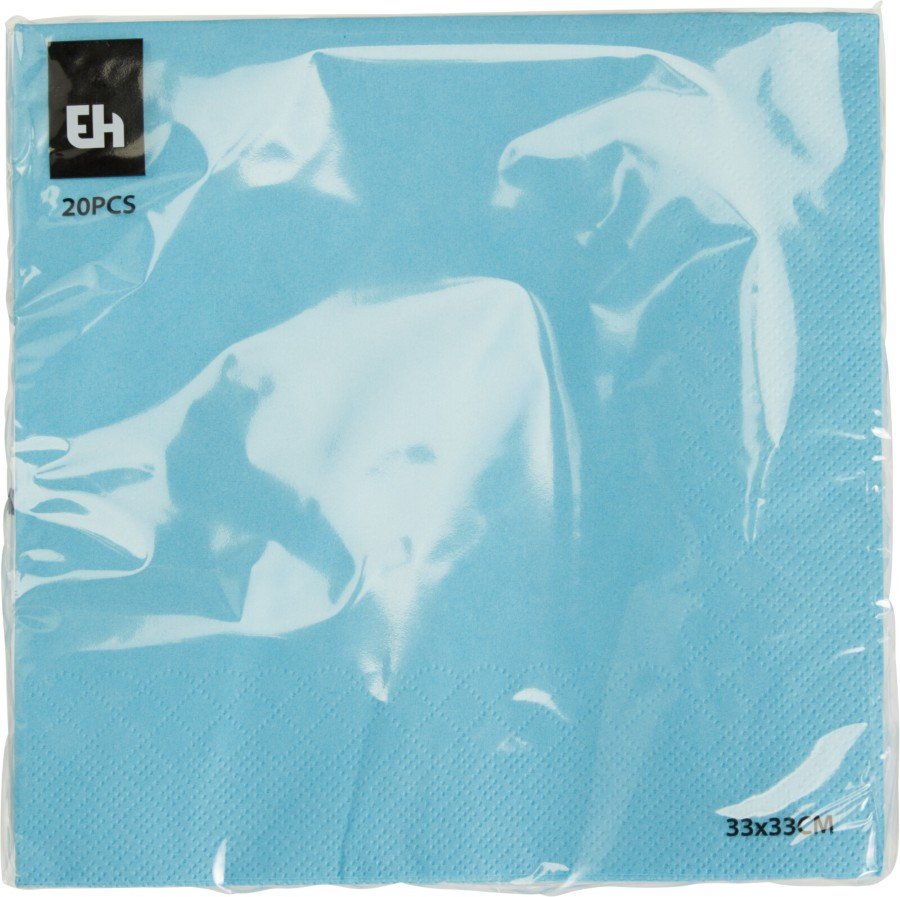 Servetėlės, 33 x 33 cm, 20 vnt., žydros sp.