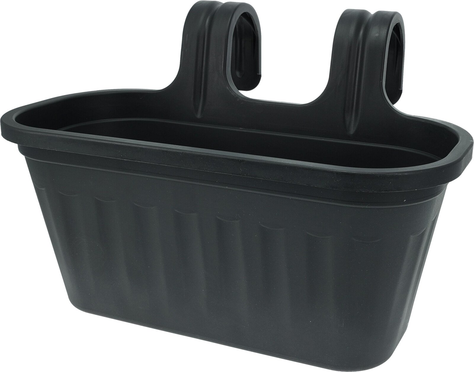 Plastikinis lauko vazonas, pakabinamas, tamsiai pilka sp., 38 x 28 x 25 cm