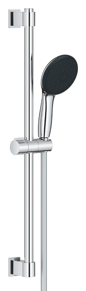 Dušo komplektas GROHE QuickFix Vitalio Start 110, 3-srovių dušelis, stovas ir žarna, klijuojamas arba prisukamas, chromo spalva, 27955001