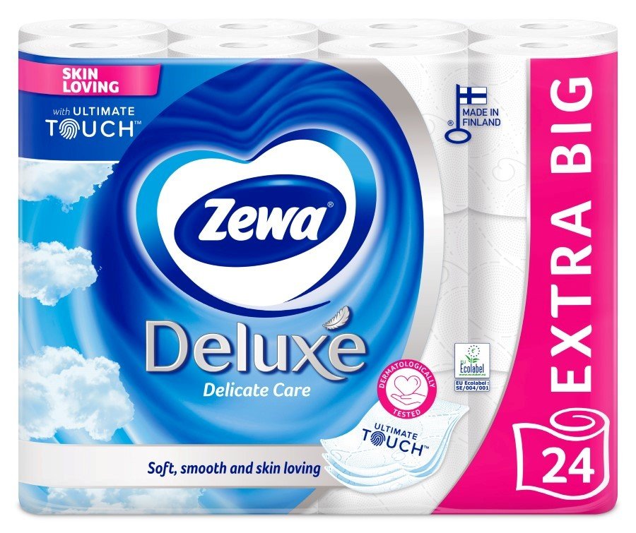 Tualetinis popierius ZEWA Deluxe Pure White, 3-jų sluoksnių, 24 vnt.