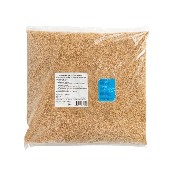 Baltosios garstyčios sėklos, 3 kg, maišelyje