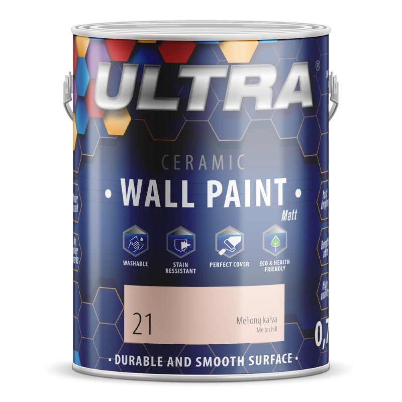 Interjero dažai ULTRA Ceramic, 0,7 l, Melionų kalva sp. (21)