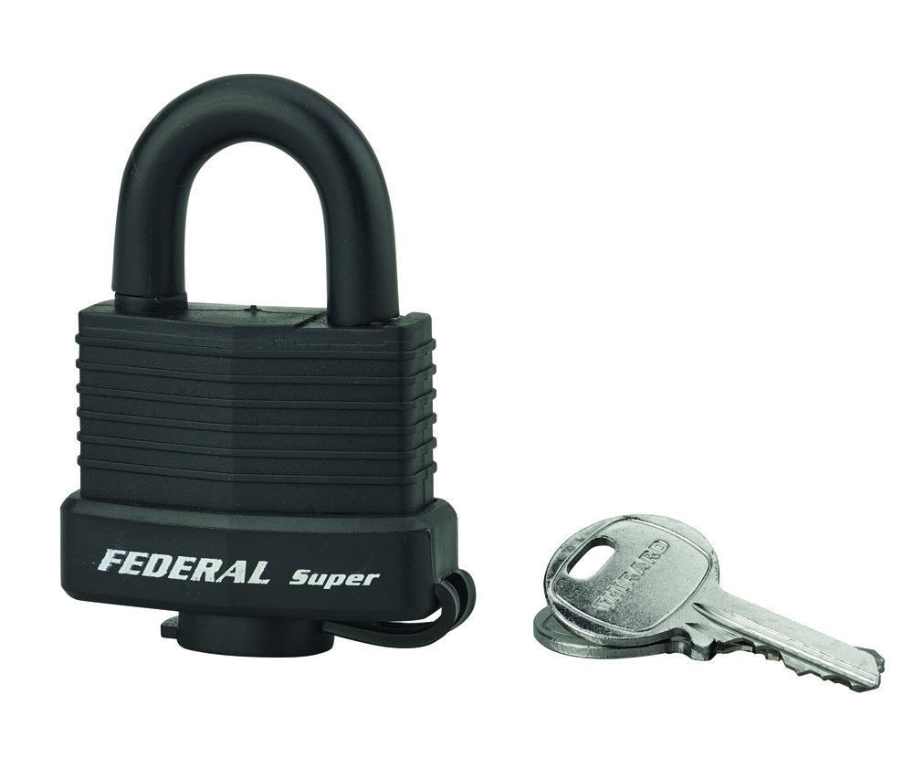 Pakabinama spyna THIRARD, 2 raktai, laminuotas plienas, plastikinis korpusas, spl. juoda, 40 mm, 193397