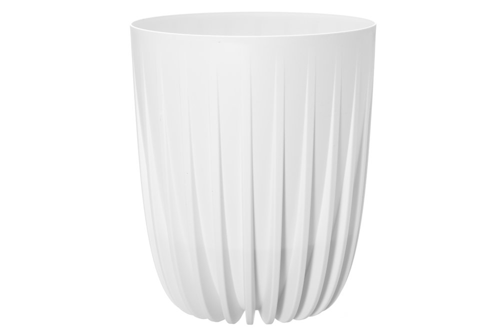 Plastikinis lauko vazonas 4Living Mira, baltos sp., 39 x 39 x 46 cm.