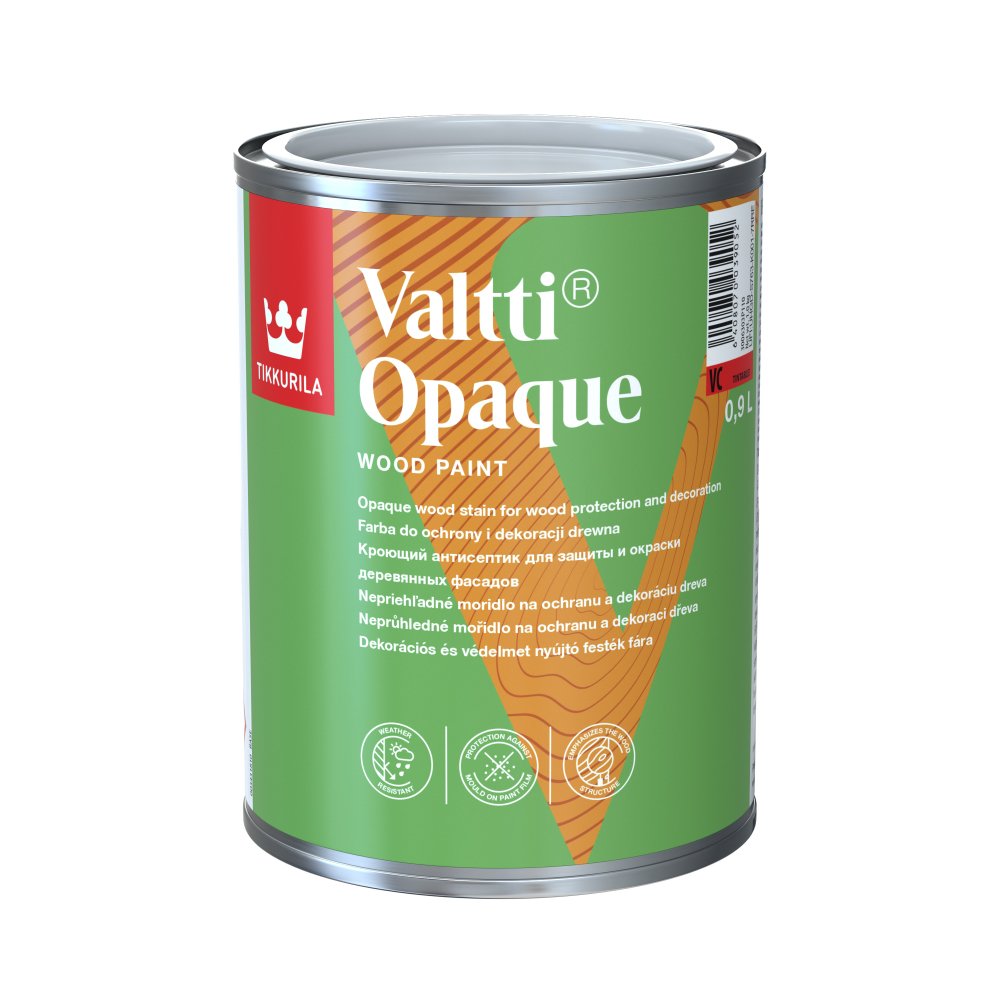 Lauko medienos dažai TIKKURILA Valtti Opaque VC, pusiau matiniai, ilgalaikė apsauga, 0,9L