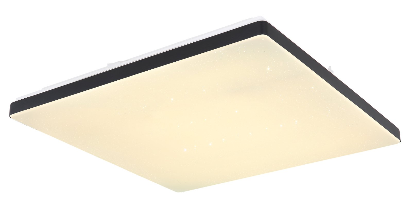 Išmanusis lubinis LED šviestuvas GLOBO Ully Smart Light, 24W, 230V, 2400 lm, 2700-6000K, su 2xAA el., pultu, vald. per progr., dimer., matinis juodas, 485x485x60 mm, 48025BSH