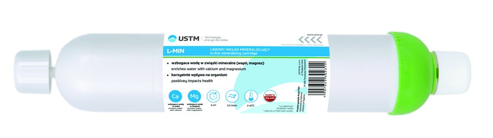 Vandens filtravimo kasetė USTM L-MIN-Q, 10", In-Line, mineralizuojantis filtras, 1/4" greita jungtis