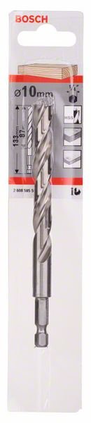 Grąžtas medienai BOSCH, 10 mm, 133 mm, 1/4" šešiabriaunis