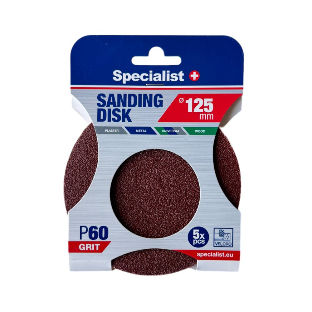 Šlifavimo diskas SPECIALIST+, P60, 125 mm, 5 vnt.