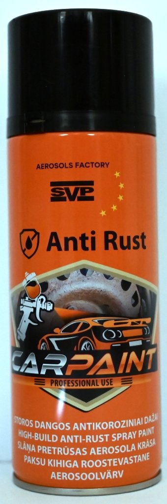 Automobiliniai dažai SVP, matiniai juodi, nuo korozijos, aerozoliniai, RAL9005, 400 ml