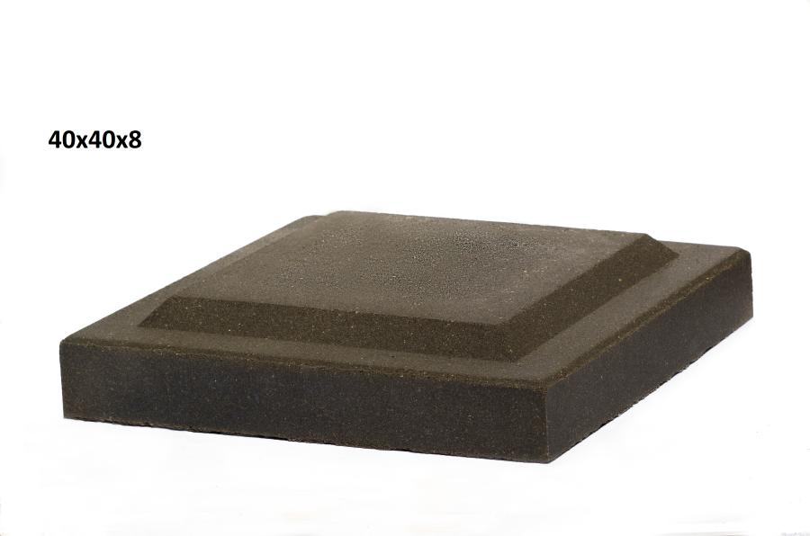 Betoninis tvoros stulpo stogelis RTE S, matmenys 40 x 40 x 8 cm, 23 kg