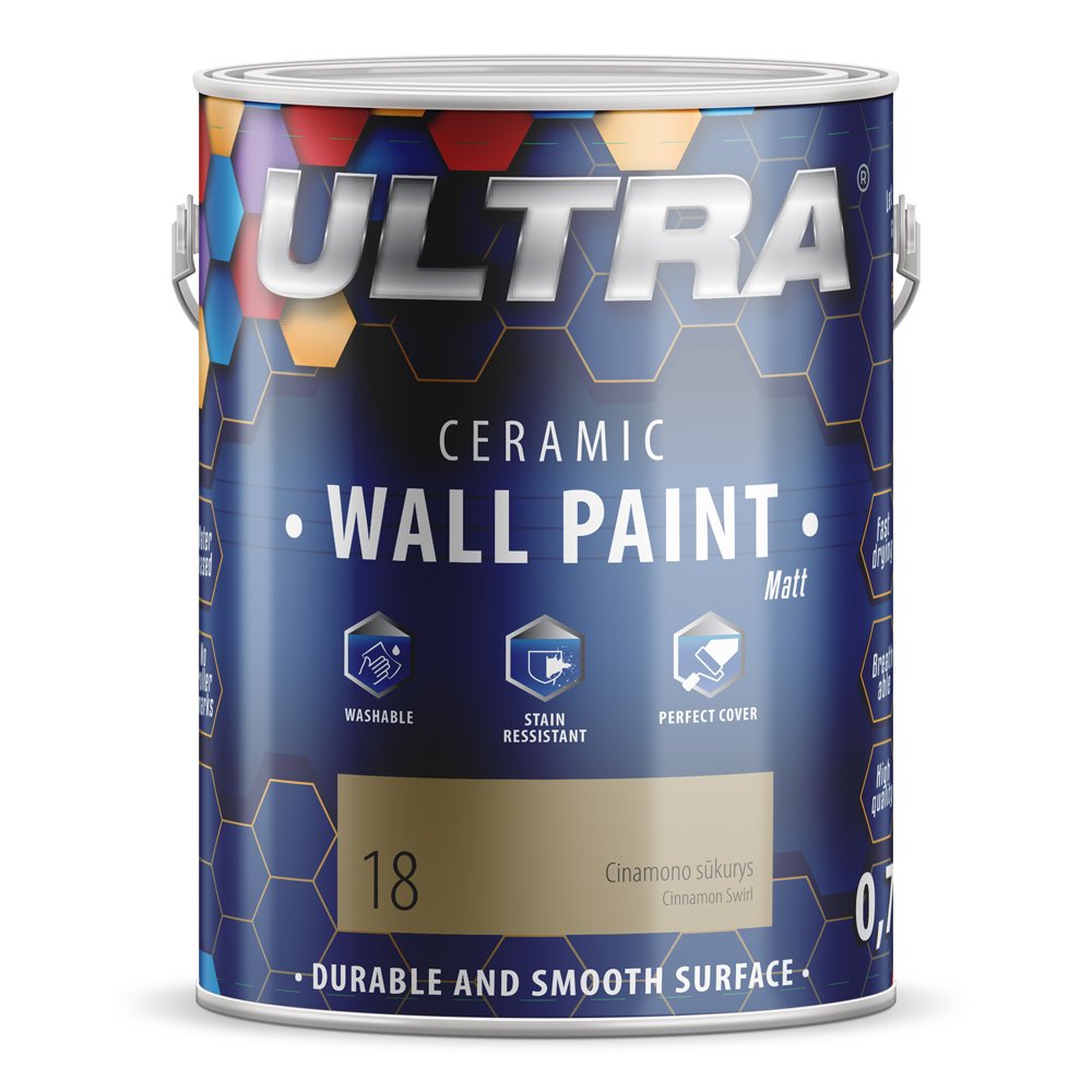 Interjero dažai ULTRA Ceramic, 0,7 l, Cinamono sūkurys sp. (18)