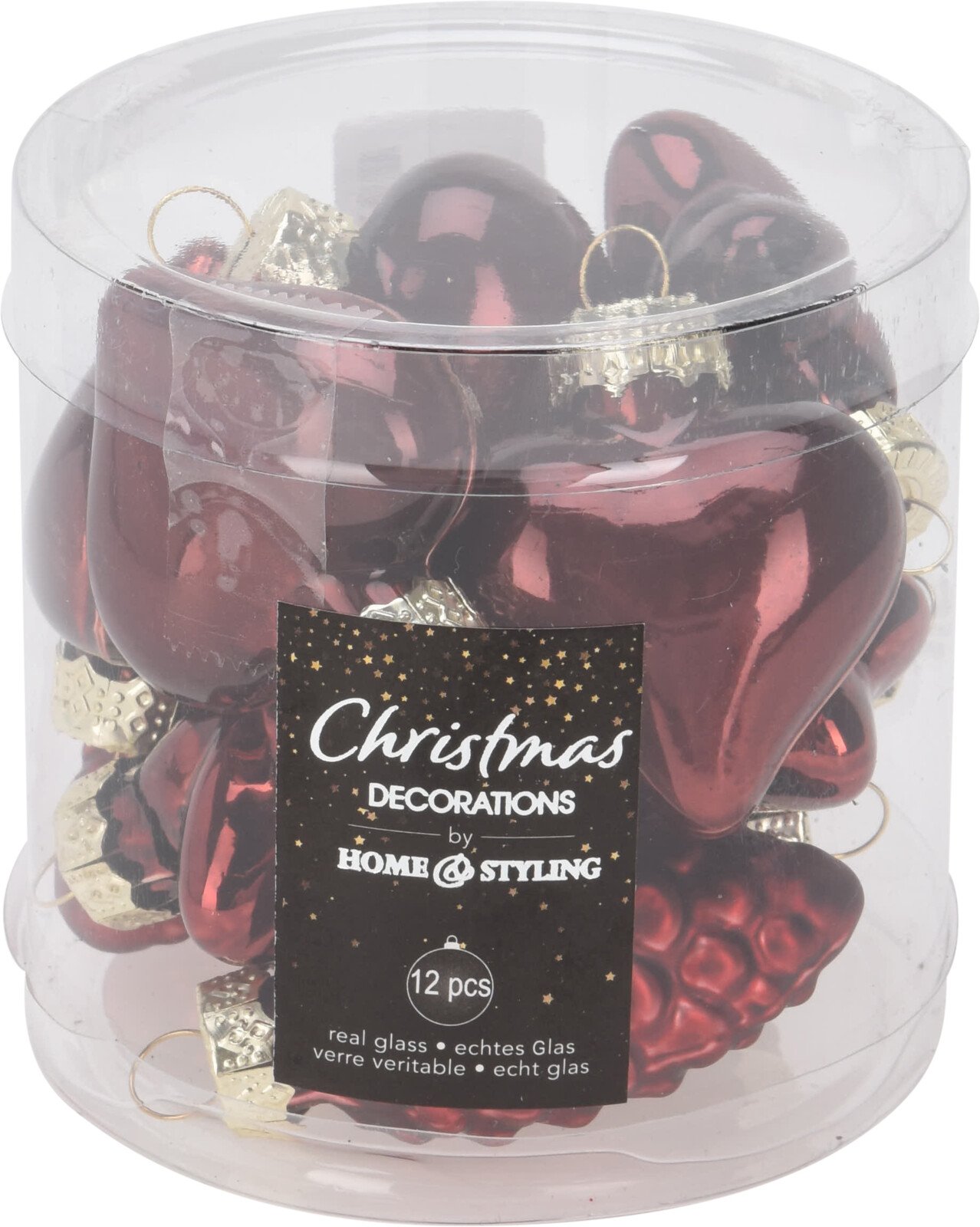 Eglutės žaisliukų rinkinys, įv. formų ir dydžių, bordinės sp.