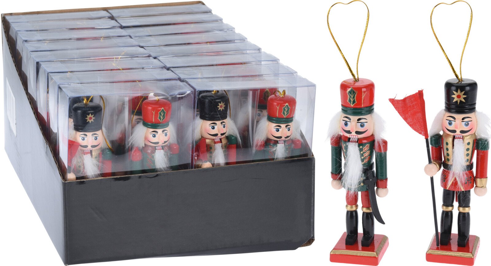 Eglutės žaisliukai Spragtukai, 2 vnt., mediena, 4,5 x 3,5 x 12 cm