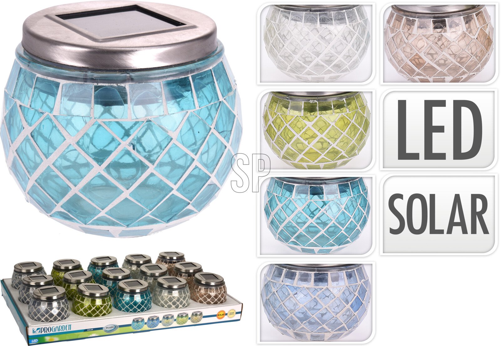 LED terasos lemputė, su saulės baterija, penkios skirtingos sp.