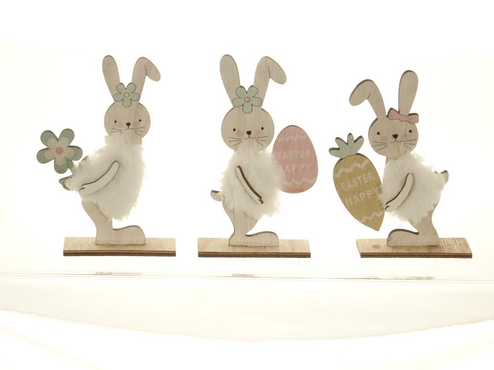 Velykinė dekoracija Zuikis, 14 cm, medinė