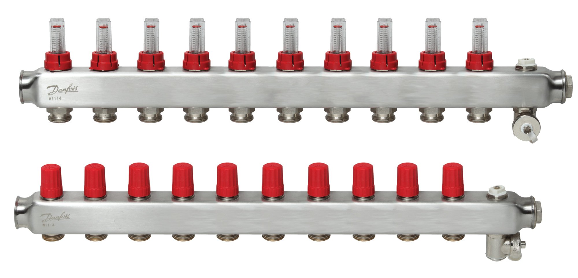 Grindinio šildymo kolektorius DANFOSS SSM-F, 1", 10+10 žiedų, 088U0760
