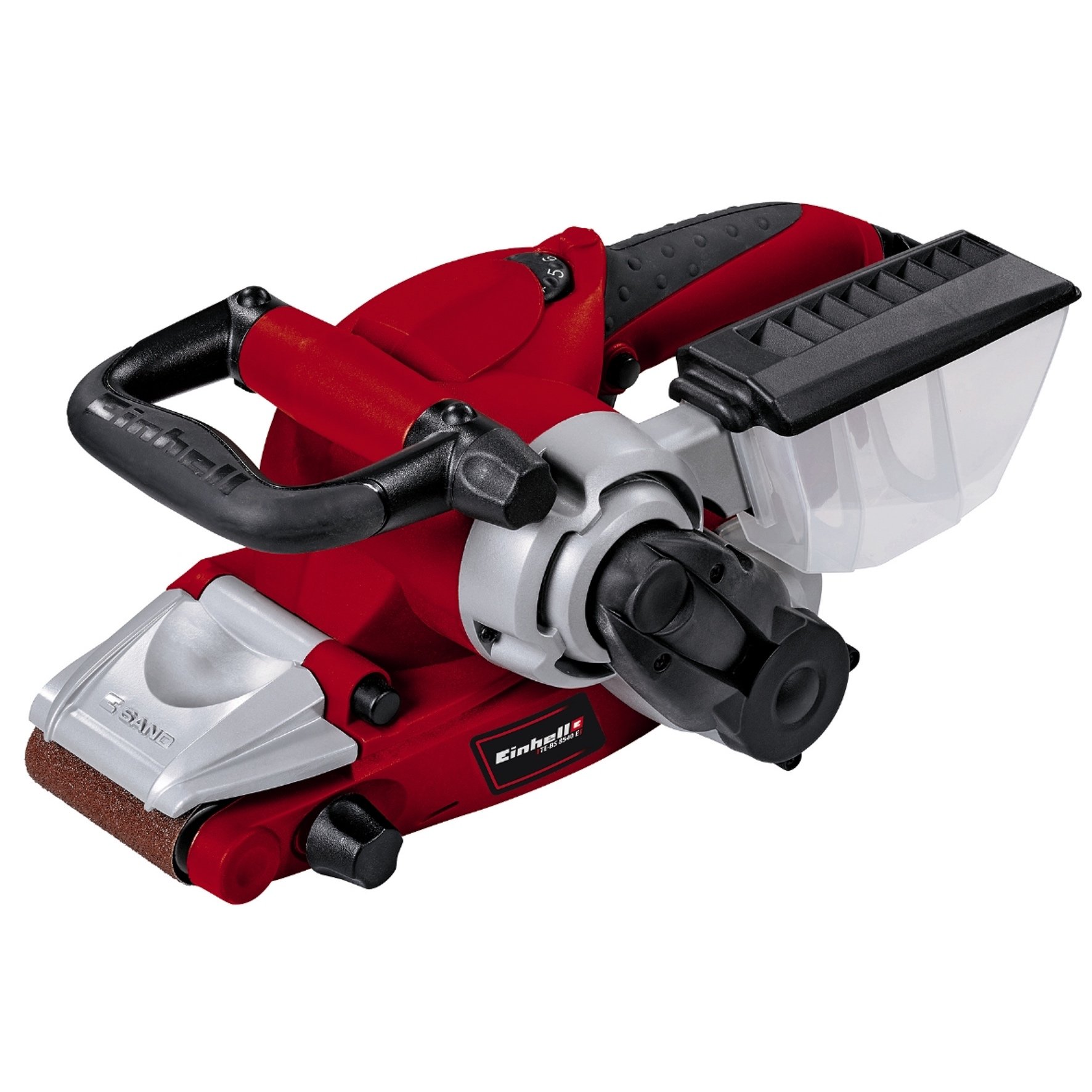Juostinis šlifuoklis EINHELL RT-BS 75, galia 850 W, šlifavimo juosta 75x533 mm.