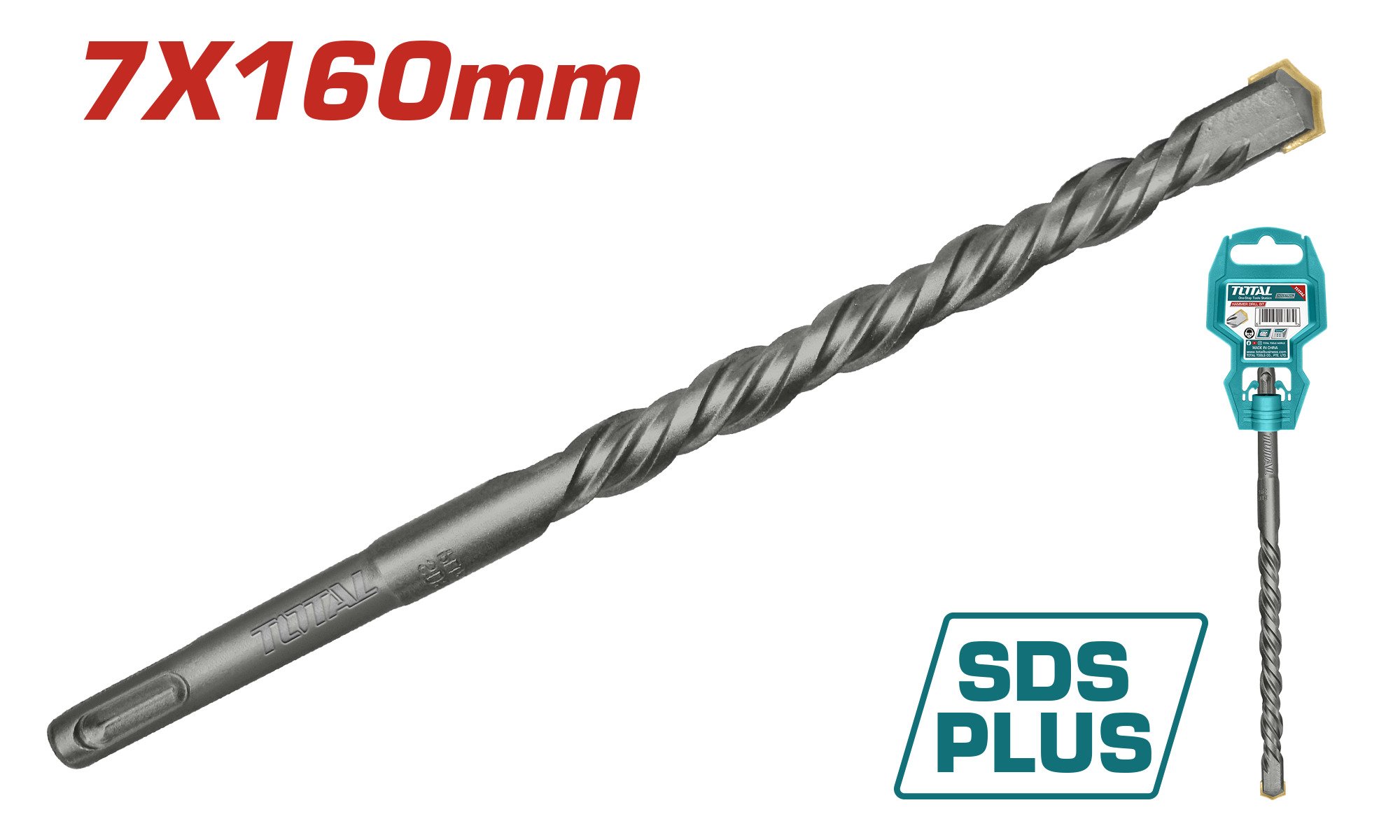 Grąžtas TOTAL, betonui, SDS plus, 7x160 mm, TAC310702