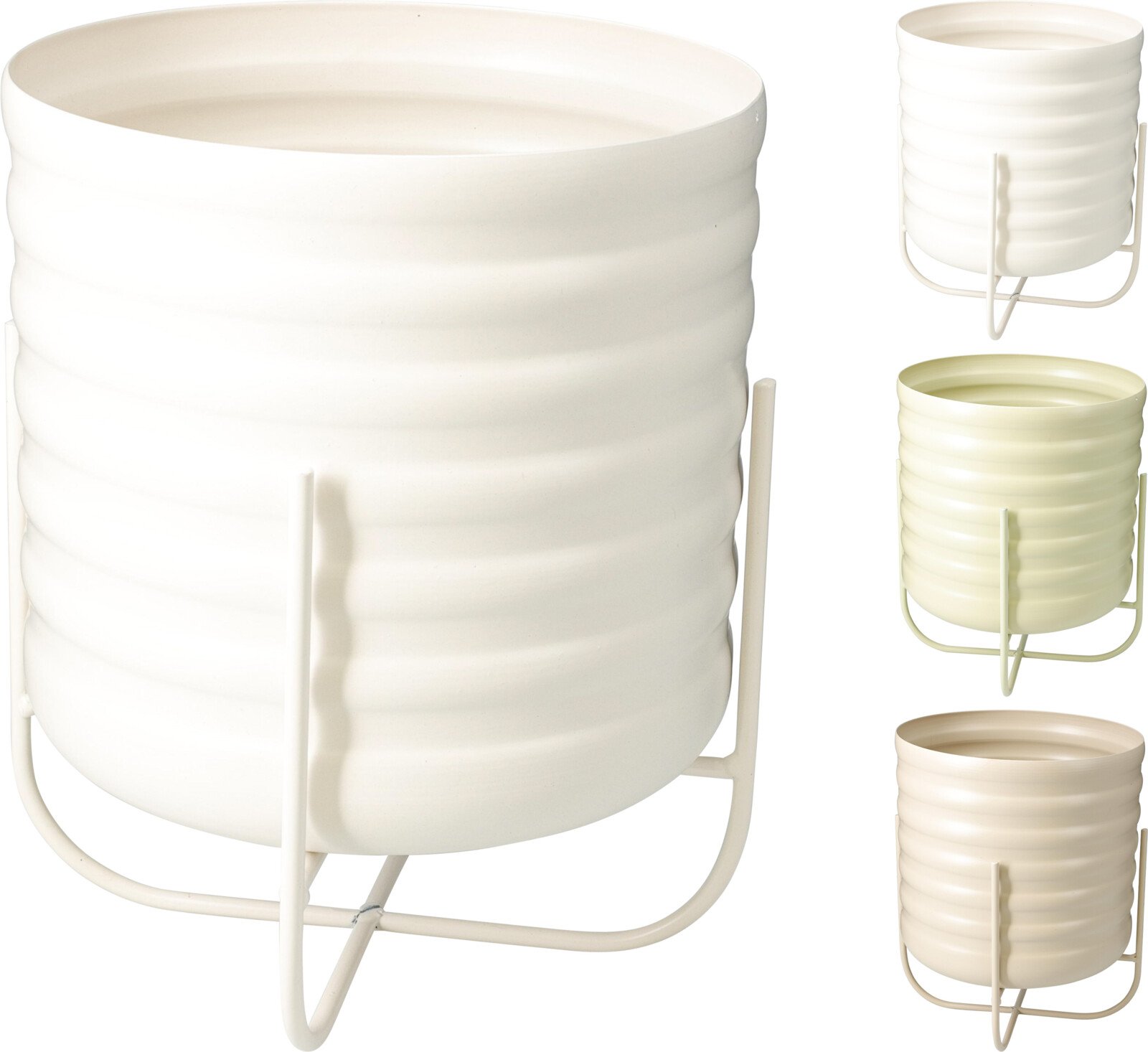 Kambarinis vazonas, ant stovelio, metalinis, 3 skirtingos sp., 20,5 x 20,5 x 25 cm.