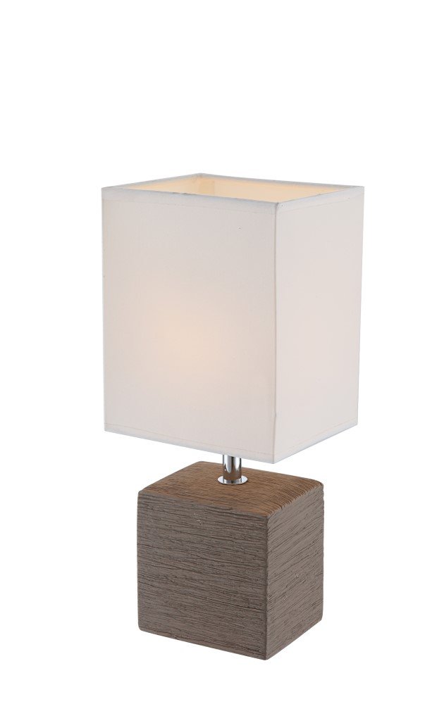 Stalinis nakties šviestuvas GLOBO Geri, E14, 1 x 40W, 230V, ruda keramika, chromas, laidas 1,2 m, 130 x 110 x 290 mm, 21677