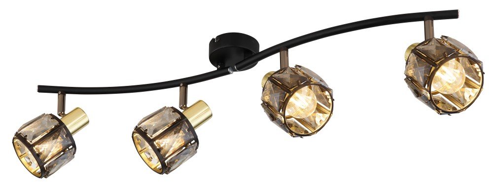 Kryptinis šviestuvas GLOBO Iniana, E14, 4 x 40W, 230V, aukso sp., 700x315x180 mm